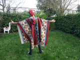 Poncho Géométrique Rouge