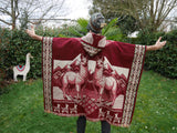 Poncho Lama Rouge