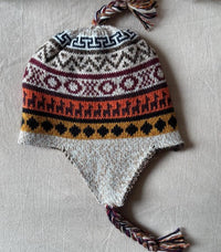 Bonnet alpaga réversible - Marron / Beige