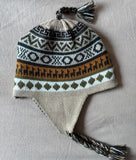 Bonnet alpaga réversible - Vert / Beige