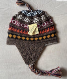 Bonnet alpaga réversible - Marron / Beige