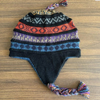 Bonnet alpaga réversible - Noir / Bleu