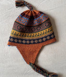 Bonnet alpaga réversible - Orange / Bleu