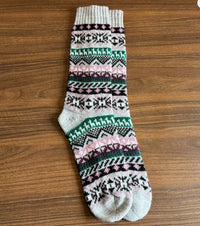 Chaussettes Andines - Gris / Rose