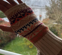 Mitaines sans doigt - Beige / Marron
