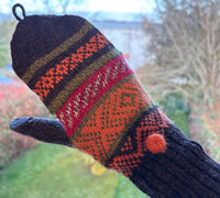 Mitaines avec capuche - Gris / Orange