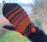 Mitaines avec capuche - Gris / Orange